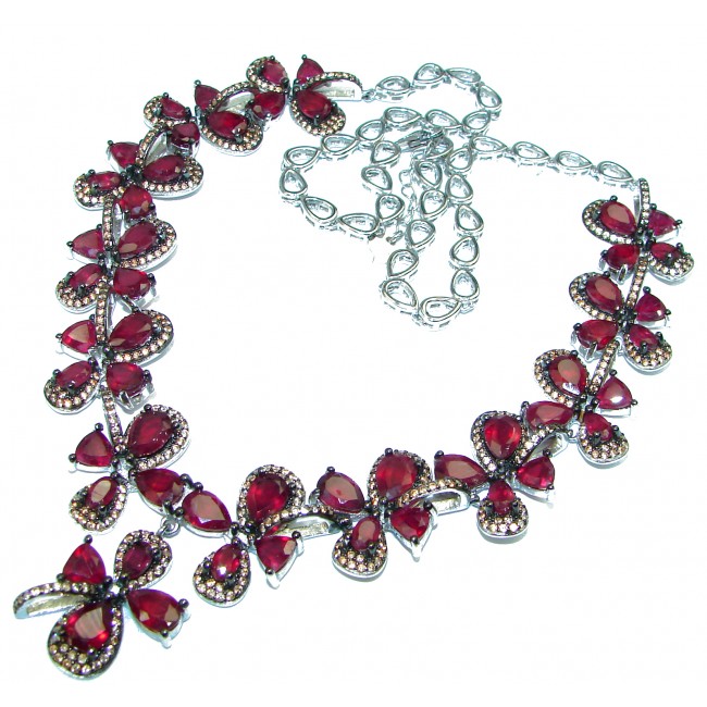 True Passion authentic Ruby Yellow Sapphire .925 Sterling Silver handcrafted necklace