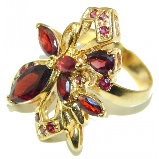Authentic Garnet 14K Gold over .925 Sterling Silver Ring size 8 1/4