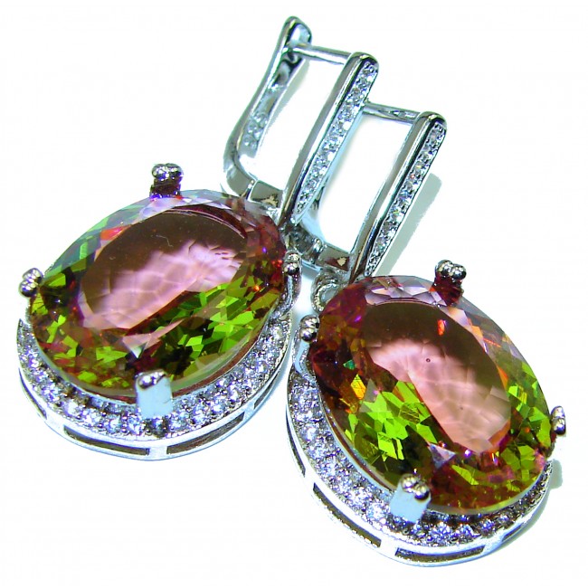 Spectacular Genuine Alexandrite .925 Sterling Silver earrings