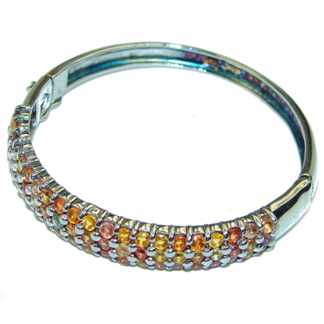 Multicolor Sapphire .925 Sterling Silver handcrafted Bracelet