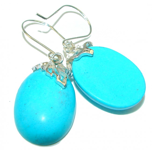 Great authentic Turquoise .925 Sterling Silver handcrafted Earrings