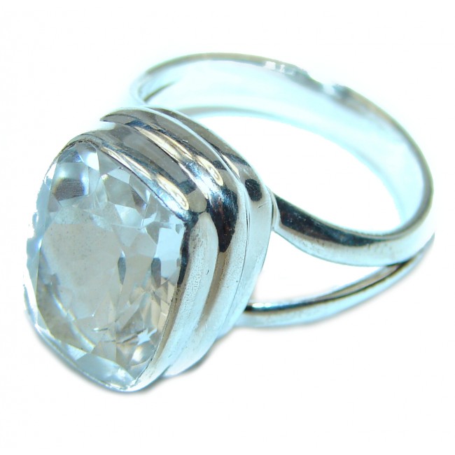Truly Spectacular White Topaz .925 Sterling Silver ring size 7