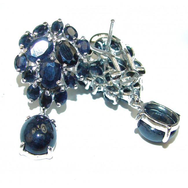 Real Beauty Sapphire .925 Sterling Silver handcrafted earrings