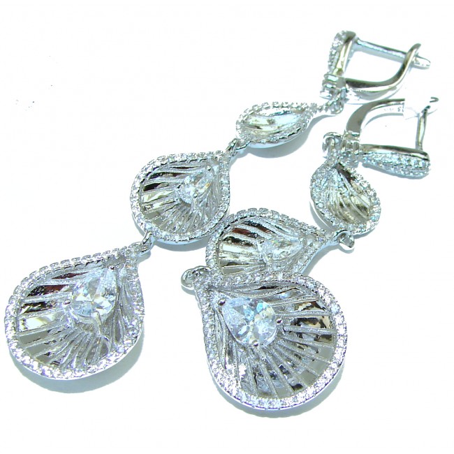 Exquisite White Topaz .925 Sterling Silver handcrafted incredible earrings