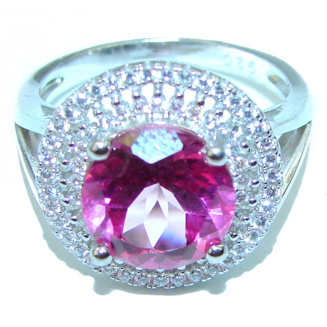Sweet Pink Kunzite .925 Silver handcrafted Ring s. 8