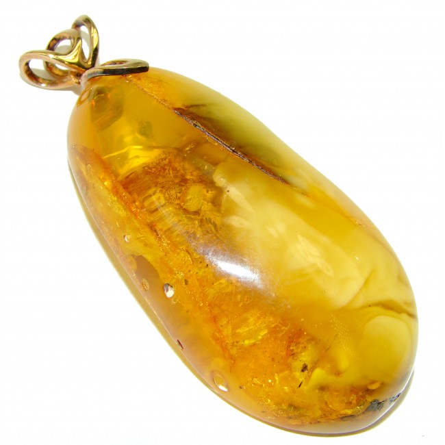 Incredible Butterscotch Baltic Amber .925 Sterling Silver handmade pendant