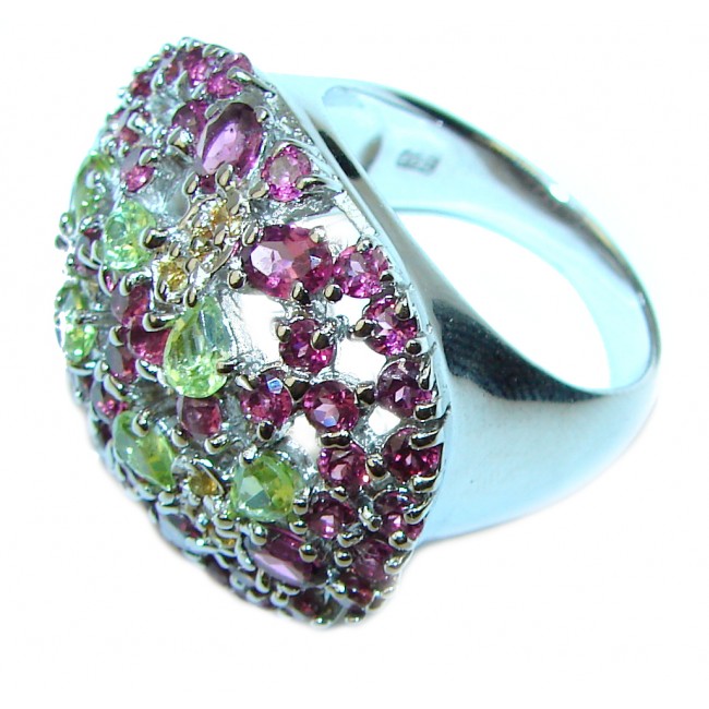 Authentic Multigem .925 Sterling Silver handcrafted ring size 8