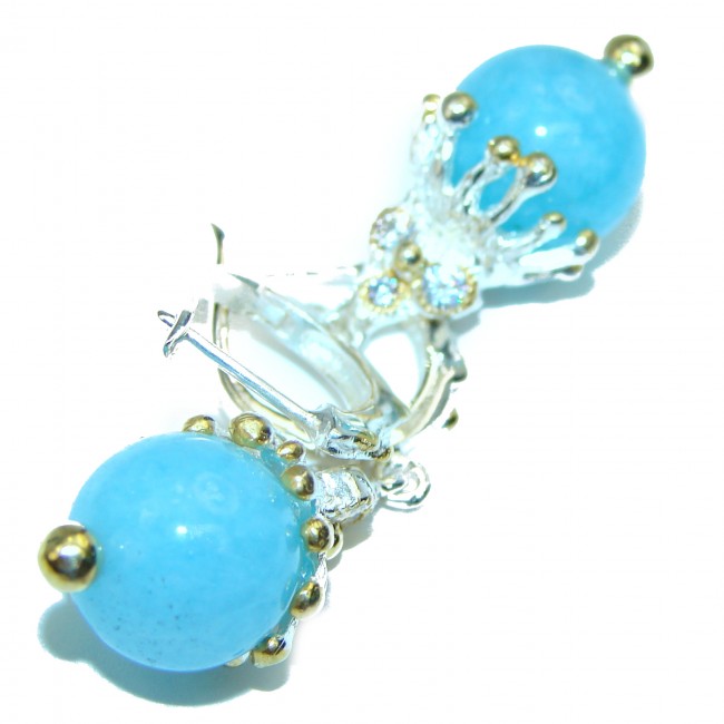 Authentic Aquamarine .925 Sterling Silver handmade earrings