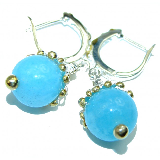 Authentic Aquamarine .925 Sterling Silver handmade earrings