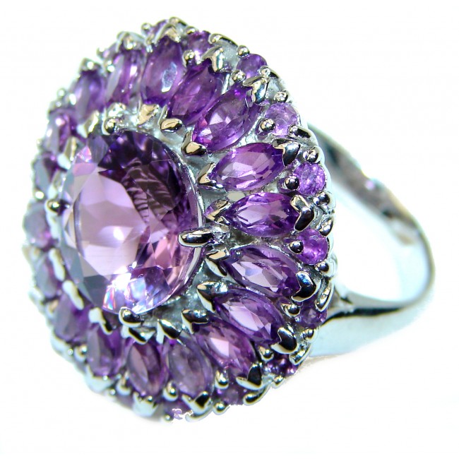 Extravaganza Amethyst .925 Sterling Silver HANDCRAFTED Ring size 7 1/4