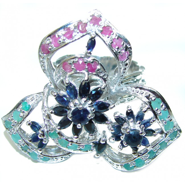 Forget-Me-Not Authentic Sapphire .925 Sterling Silver Ring size 8