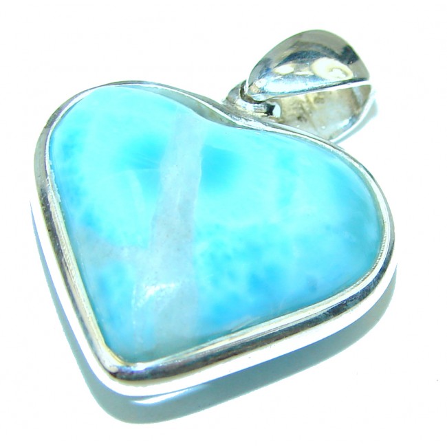Angel's Heart amazing quality Larimar .925 Sterling Silver handmade pendant