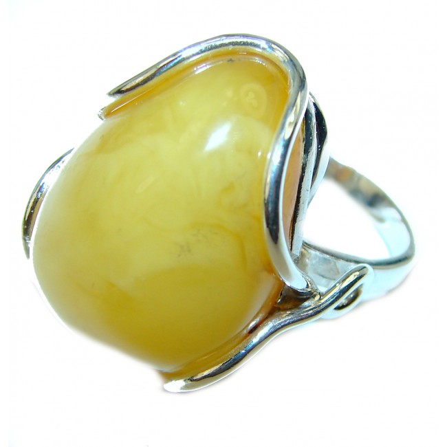 Butterscotch Amber .925 Sterling Silver handcrafted Ring s. 7