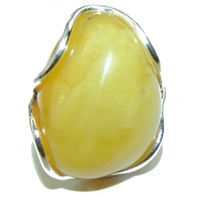 Butterscotch Amber .925 Sterling Silver handcrafted Ring s. 7