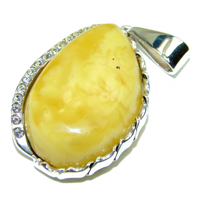 Incredible Butterscotch Baltic Amber .925 Sterling Silver handmade pendant