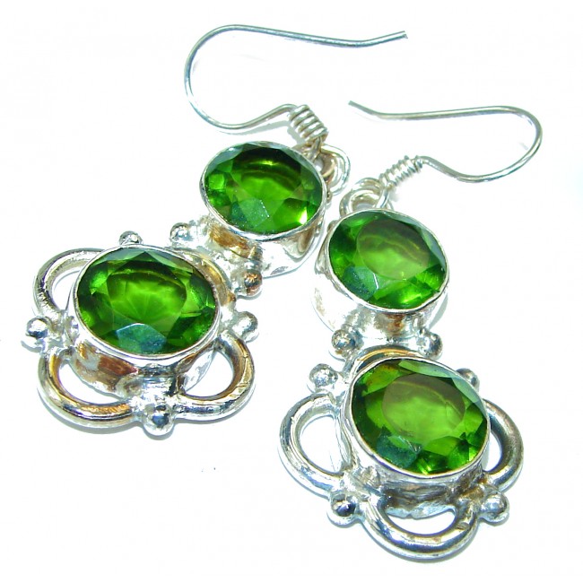 Spectacular Green Topaz .925 Sterling Silver earrings