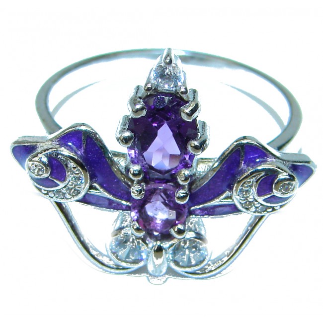 Sweet Heart Purple AMETHYST .925 Silver handcrafted Ring s. 9