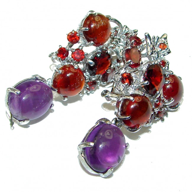 Real Beauty Ruby Amethyst .925 Sterling Silver handcrafted earrings