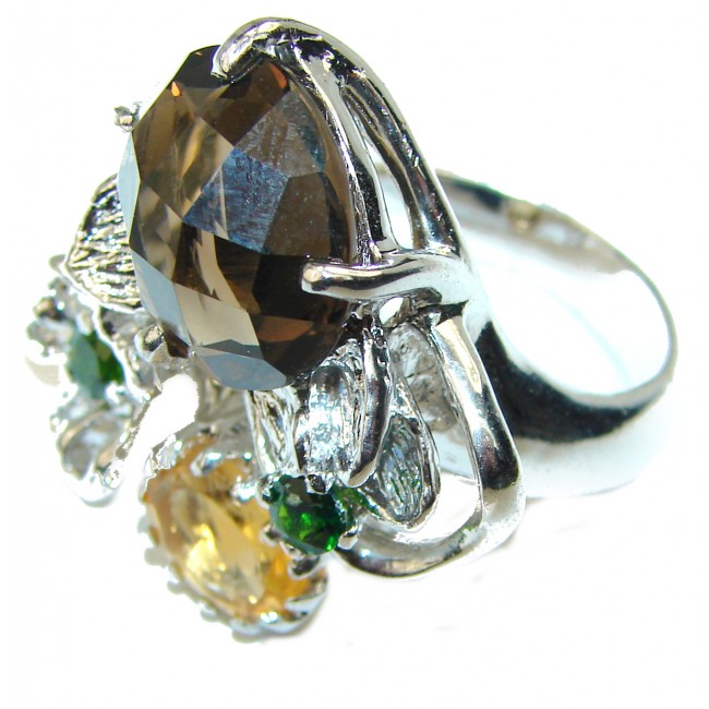 Champagne Smoky Topaz .925 Sterling Silver Ring size 9 1/4