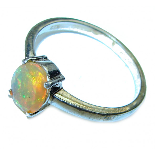 4.5 carat Ethiopian Opal .925 Sterling Silver handcrafted ring size 7