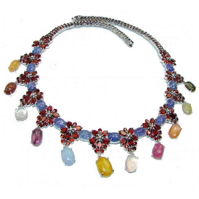 Luxurious authentic Brazilian Tourmaline .925 Sterling Silver handcrafted necklace