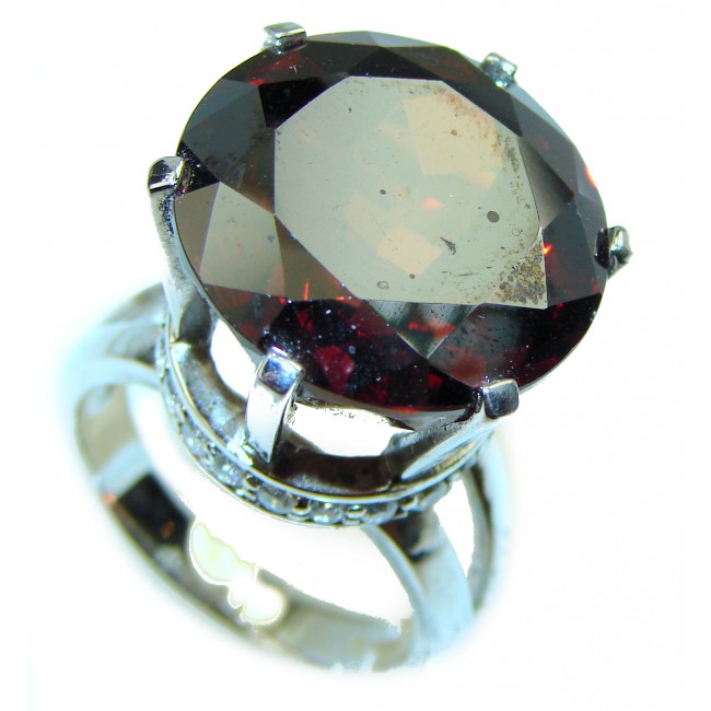 Giant Incredible red Topaz .925 Sterling Silver Ring size 8