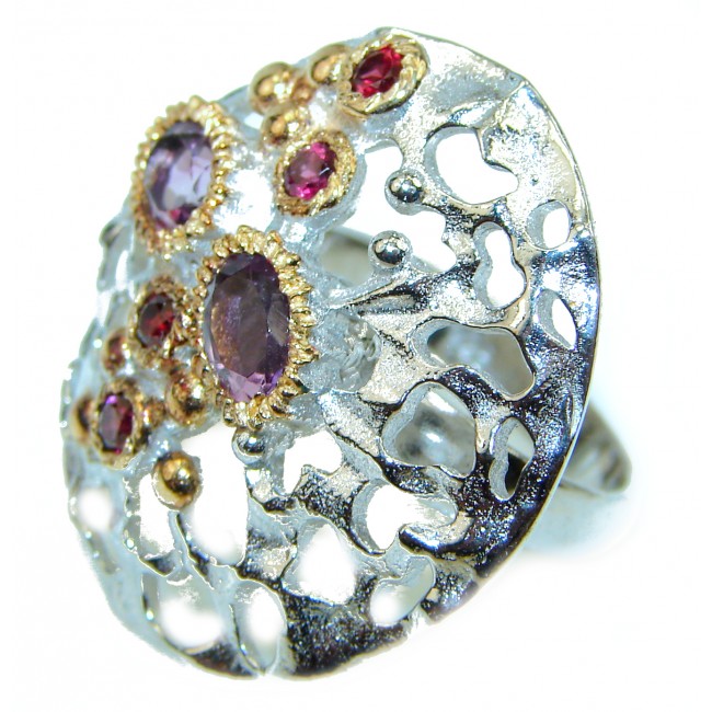 Extravaganza 32.5 carat natural Amethyst .925 Sterling Silver Ring size 5 1/4