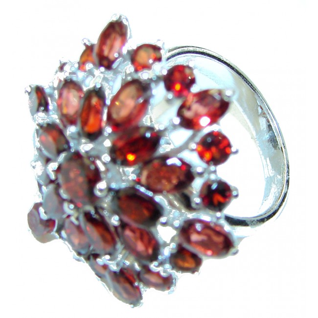 Scarlet Starlight Authentic Garnet black rhodium over .925 Sterling Silver Ring size 7 1/4
