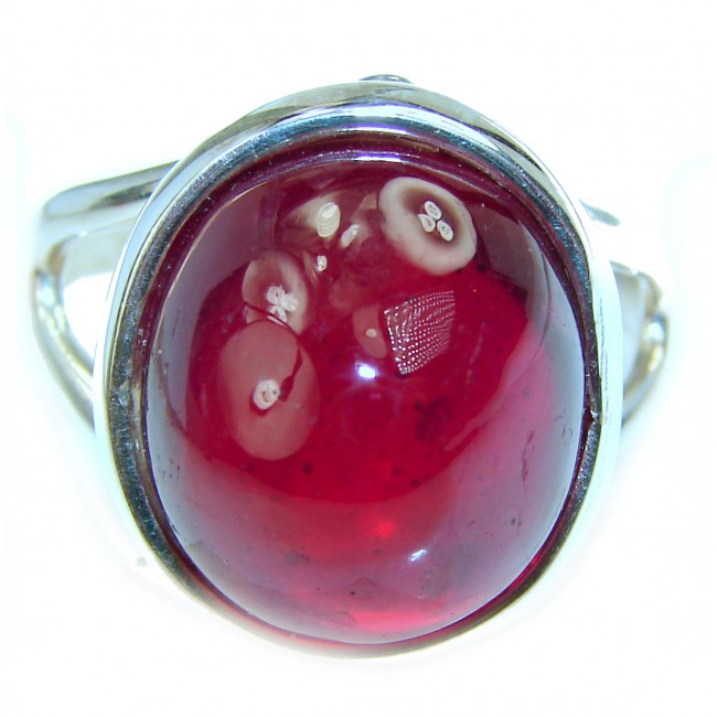 Great quality 35.5 carat unique Ruby .925 Sterling Silver handcrafted Ring size 9 3/4