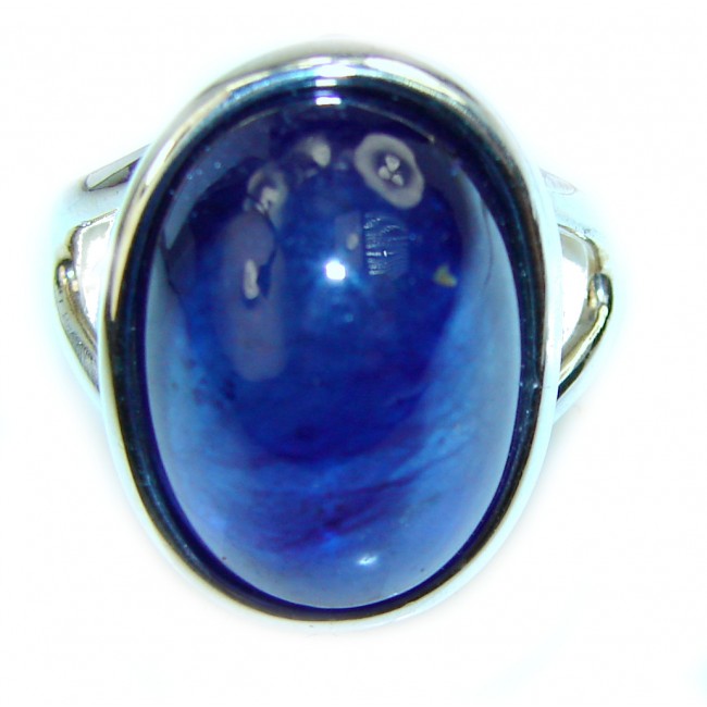 Blue Beauty 12.5 carat authentic Sapphire .925 Sterling Silver Ring size 8