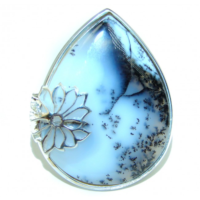 Top Quality Dendritic Agate .925 Sterling Silver handcrafted Ring s. 7 1/2