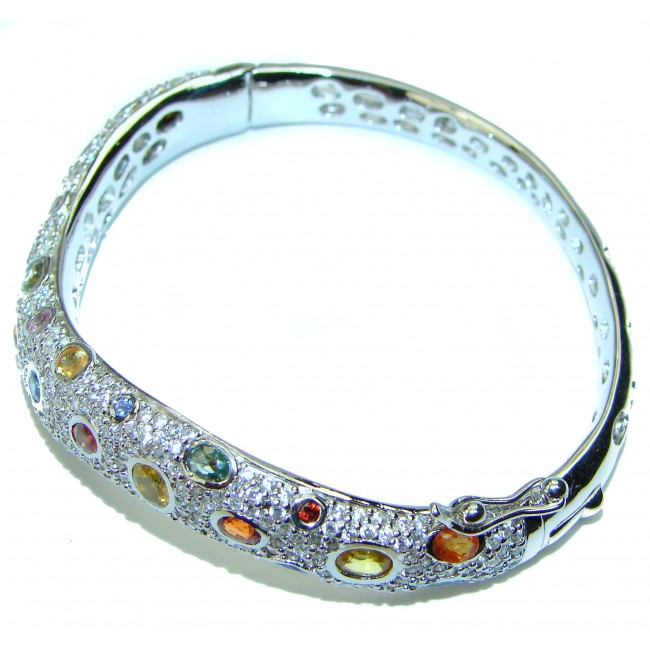 Exceptional Beauty authentic Multigem .925 Sterling Silver handmade Bracelet