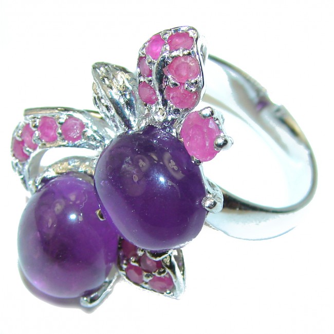 Authentic Amethyst .925 Sterling Silver Handcrafted Ring size 8 1/4