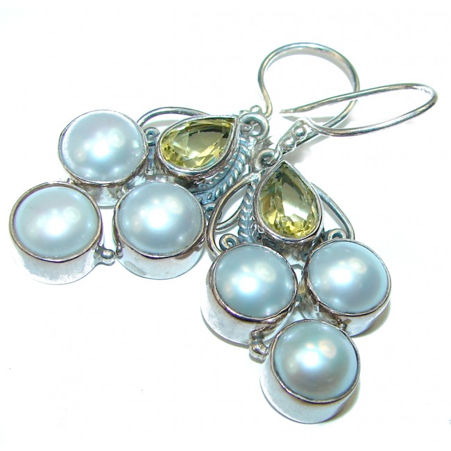 Pearls .925 Sterling Silver handmade earrings