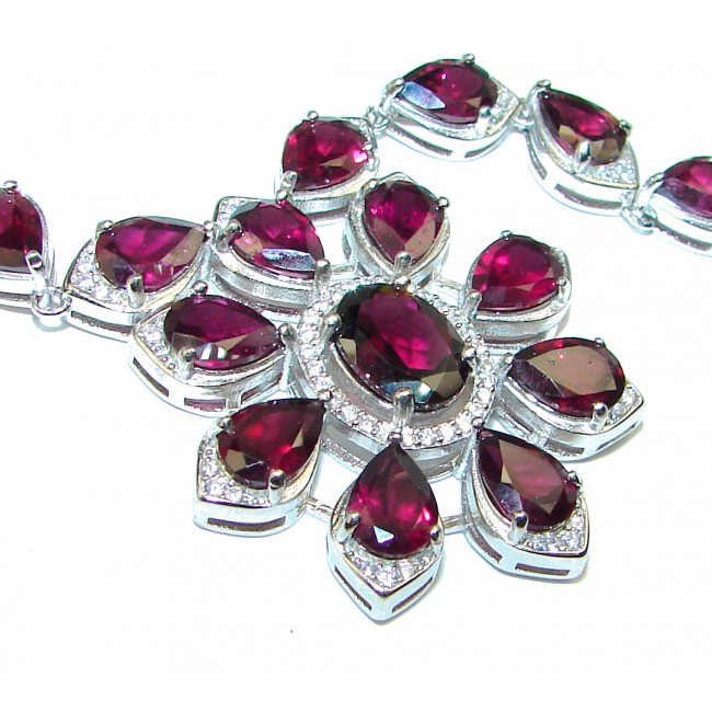 Incredible Masterpiece authentic Garnet .925 Sterling Silver handcrafted necklace