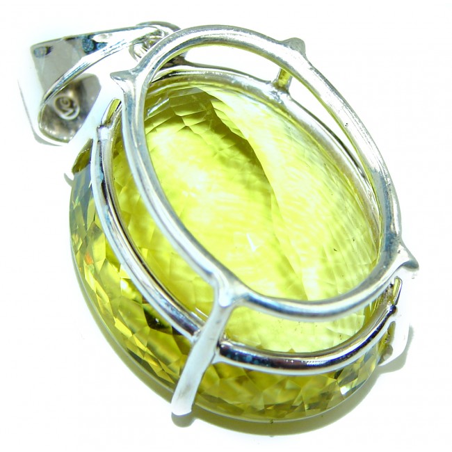 29.5 carat Genuine Lemon Quartz .925 Sterling Silver handcrafted pendant