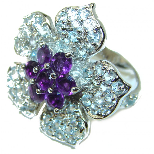 Autehntic Amethyst .925 Sterling Silver Handcrafted Ring size 8 1/4
