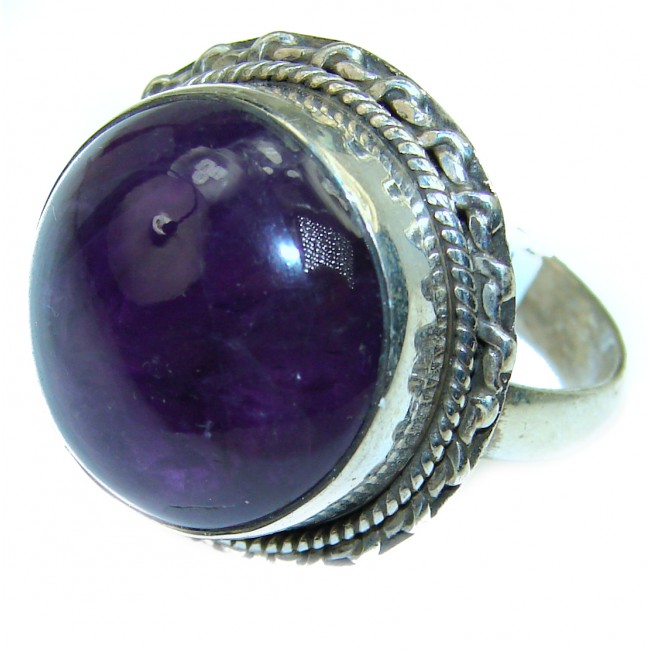 Authentic Amethyst .925 Sterling Silver Handcrafted Ring size 7 3/4