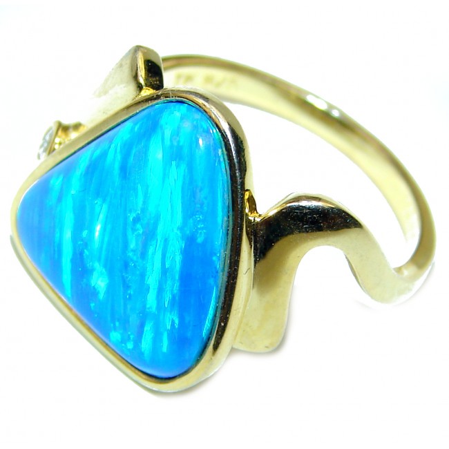 Superior quality Doublet Opal 14K Gold over .925 Sterling Silver handcrafted Ring size 7 1/2