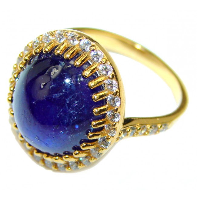 Blue Planet Beauty authentic Sapphire 14K Gold over .925 Sterling Silver Ring size 6 1/4