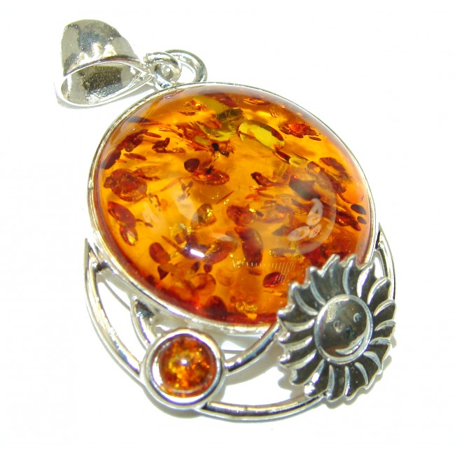 Baltic Amber .925 Sterling Silver handmade pendant