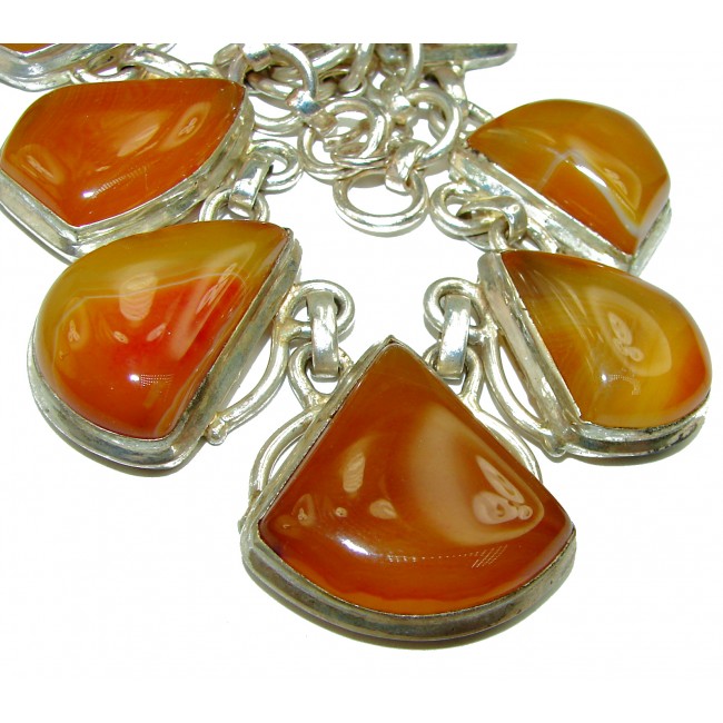One of the kind Botswana Agate .925 Sterling Silver handcrafted necklace