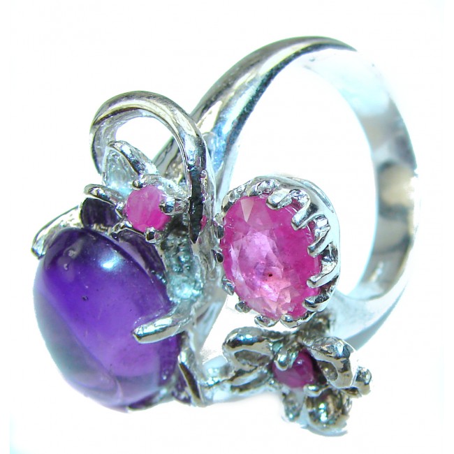 Authentic Amethyst .925 Sterling Silver Handcrafted Ring size 8