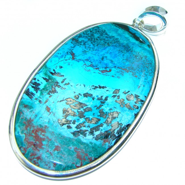 AAAA QUALITY Authentic Chrysocolla .925 Sterling Silver handcrafted Pendant