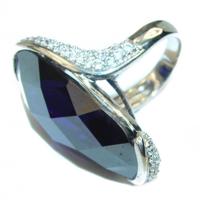 65 carat Blue Perfection London Blue Topaz .925 Sterling Silver Ring size 6