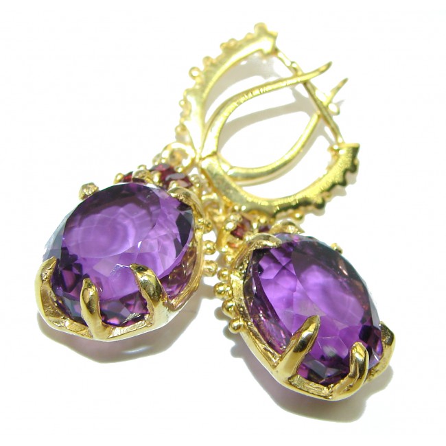 Authentic Amethyst 14K Gold over .925 Sterling Silver handcrafted earrings