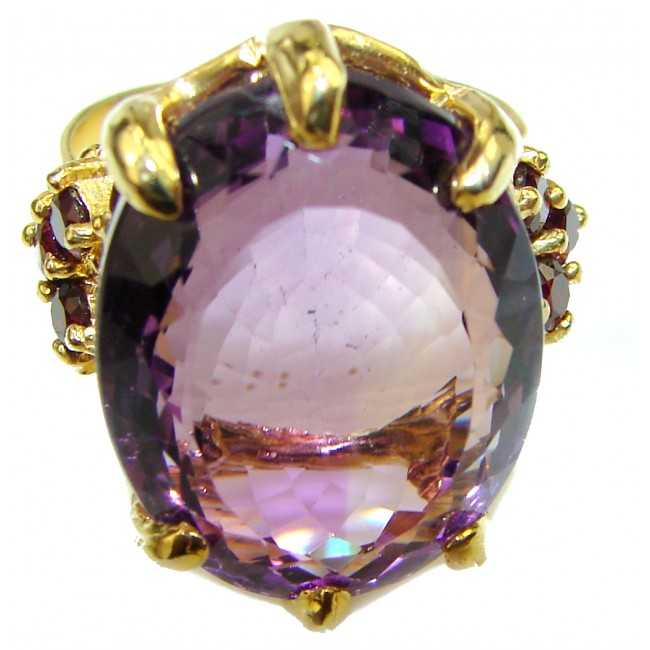 Purple African Amethyst 14K Gold over .925 Sterling Silver HANDCRAFTED Ring size 9 1/4