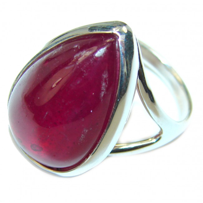 Great quality 22.5 carat unique Ruby .925 Sterling Silver handcrafted Ring size 8 1/4
