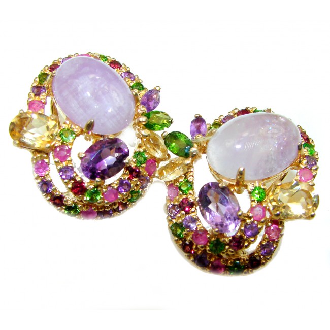 Amazing authentic Amethyst 14K Gold over .925 Sterling Silver handcrafted earrings
