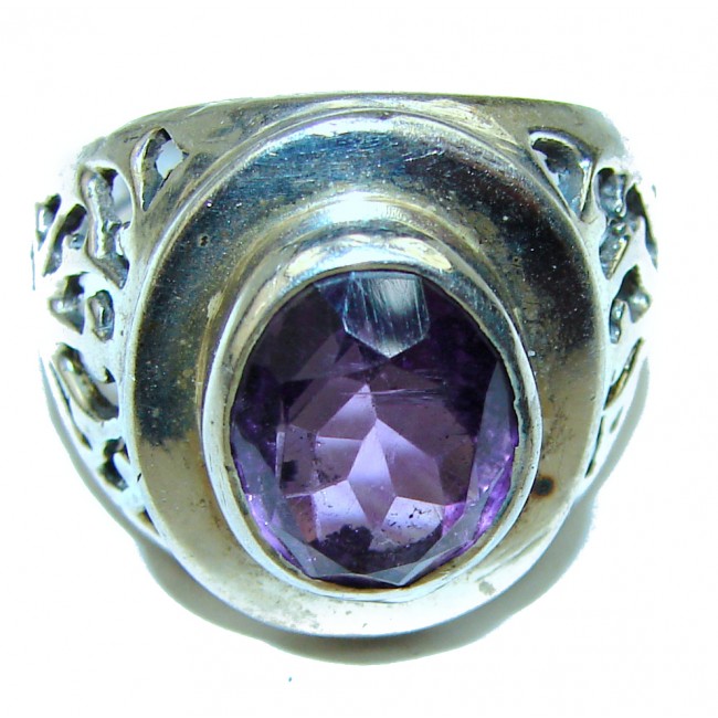 African Amethyst .925 Sterling Silver HANDCRAFTED Ring size 9 1/4